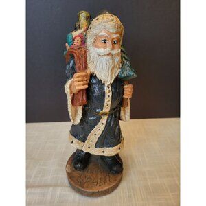 Hand-Painted Resin Santa Figurine W/ Tree & Toys Representative of 1890 Spain 8"